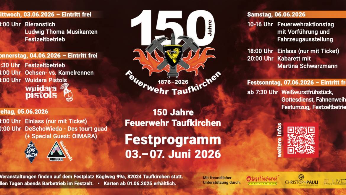 Großer Festumzug zum 150-jährigen Jubiläum der Feuerwehr